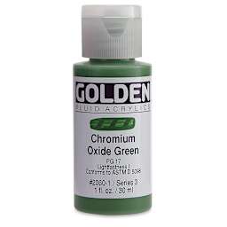 Golden Fluid Acrylics - Chromium Oxide Green, 1 oz bottle