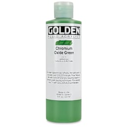 Golden Fluid Acrylics - Chromium Oxide Green, 8 oz bottle