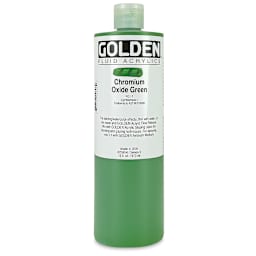 Golden Fluid Acrylics - Chromium Oxide Green, 16 oz bottle