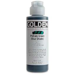 Golden Fluid Acrylics - Phthalo Green (Blue Shade), 4 oz bottle