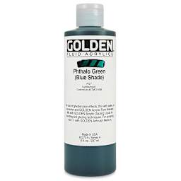 Golden Fluid Acrylics - Phthalo Green (Blue Shade), 8 oz bottle