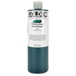 Golden Fluid Acrylics - Phthalo Green (Blue Shade), 16 oz bottle