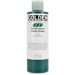 Golden Fluid Acrylics - Phthalo Green (Yellow Shade), 8 oz bottle