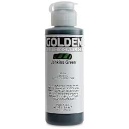 Golden Fluid Acrylics - Jenkins Green, 4 oz bottle
