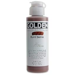 Golden Fluid Acrylics - Burnt Sienna, 4 oz bottle