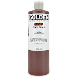 Golden Fluid Acrylics - Burnt Sienna, 16 oz bottle