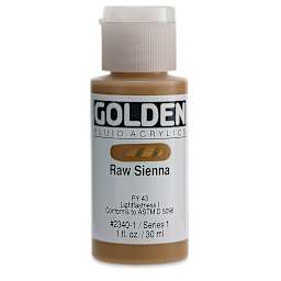 Golden Fluid Acrylics - Raw Sienna, 1 oz bottle