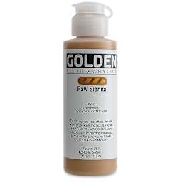 Golden Fluid Acrylics - Raw Sienna, 4 oz bottle