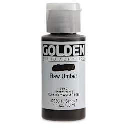 Golden Fluid Acrylics - Raw Umber, 1 oz bottle