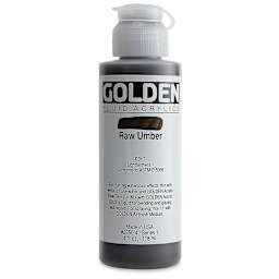 Golden Fluid Acrylics - Raw Umber, 4 oz bottle