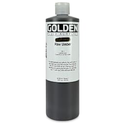 Golden Fluid Acrylics - Raw Umber, 16 oz bottle