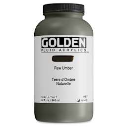Golden Fluid Acrylic - Raw Umber, 32 oz