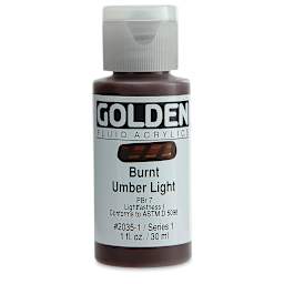 Golden Fluid Acrylics - Burnt Umber Light, 1 oz bottle