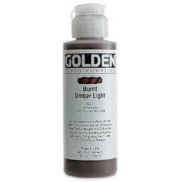 Golden Fluid Acrylics - Burnt Umber Light, 4 oz bottle