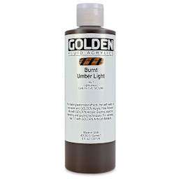 Golden Fluid Acrylics - Burnt Umber Light, 8 oz bottle