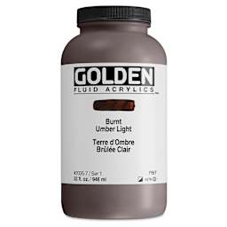 Golden Fluid Acrylic - Burnt Umber Light, 32 oz bottle