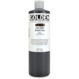 Golden Fluid Acrylics - Van Dyke Brown Historical Hue, 16 oz bottle
