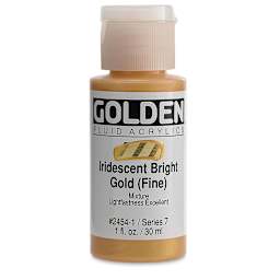 Golden Fluid Acrylics - Iridescent Bright Gold (Fine), 1 oz bottle