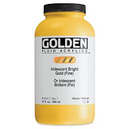 Golden Fluid Acrylic - Iridescent Bright Gold (Fine), 32 oz