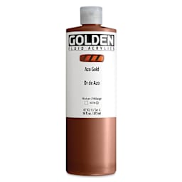 Golden Fluid Acrylic - Azo Gold, 16 oz bottle