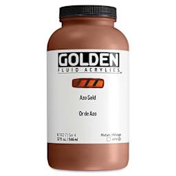 Golden Fluid Acrylic - Azo Gold, 32 oz bottle