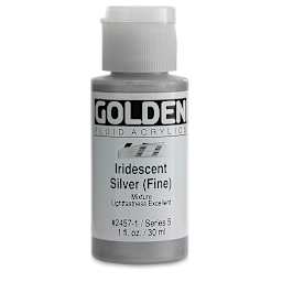 Golden Fluid Acrylics - Iridescent Silver (Fine), 1 oz bottle
