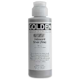 Golden Fluid Acrylic - Iridescent Silver (Fine), 4 oz bottle