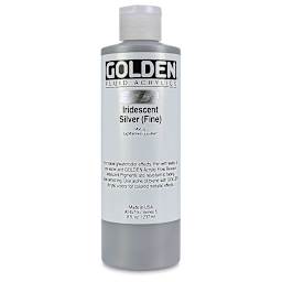 Golden Fluid Acrylics - Iridescent Silver (Fine), 8 oz bottle