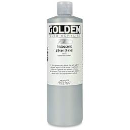 Golden Fluid Acrylics - Iridescent Silver (Fine), 16 oz bottle