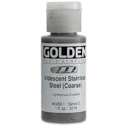 Golden Fluid Acrylics - Iridescent Stainless Steel, 1 oz bottle