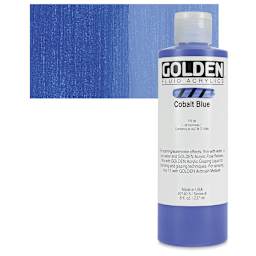 Golden Fluid Acrylic - Cobalt Blue, 8 oz bottle and swatch