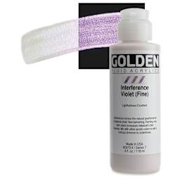 Golden Fluid Acrylic - Interference Violet (Fine), 4 oz bottle and swatch