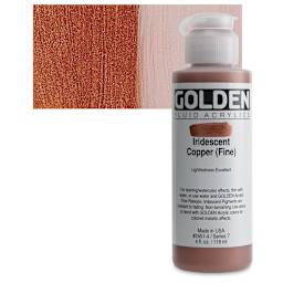 Golden Fluid Acrylic - Iridescent Copper (Fine), 4 oz  bottle and swatch