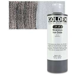 Golden Fluid Acrylic - Iridescent Micaceous Iron Oxide, 8 oz bottle and swatch