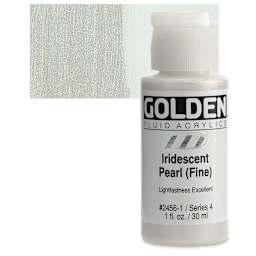Golden Fluid Acrylic - Iridescent Pearl (Fine), 1 oz bottle and swatch