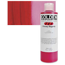 Golden Fluid Acrylic - Primary Magenta, 8 oz bottle and swatch
