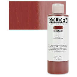Golden Fluid Acrylic - Red Oxide, 8 oz bottle and swatch