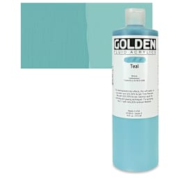 Golden Fluid Acrylic - Teal, 16 oz bottle and swatch