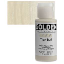 Golden Fluid Acrylics - Titan Buff, 1 oz bottle and swatch