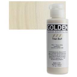 Golden Fluid Acrylic - Titanium Buff, 4 oz bottle and swatch