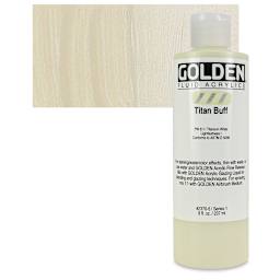 Golden Fluid Acrylic - Titanium Buff, 8 oz bottle and swatch