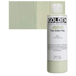 Golden Fluid Acrylic - Titan Green Pale, 8 oz bottle and swatch