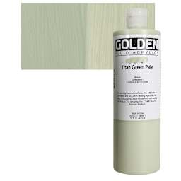 Golden Fluid Acrylic - Titan Green Pale, 16 oz bottle and swatch