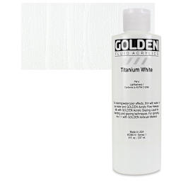 Golden Fluid Acrylic - Titanium White, 8 oz bottle and swatch