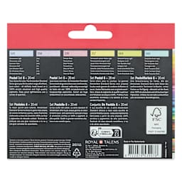 Amsterdam Standard Series Acrylics - Set of 6, Pastel, 20 ml Tubes, back of packaging