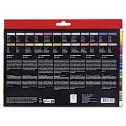 Amsterdam Standard Series Acrylic Paints - Set of 24, Pastel, 20 ml back of package