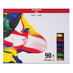 Amsterdam Standard Acrylics - Set of 90, All Colors, 20 ml, Tubes (Shown in packaging)