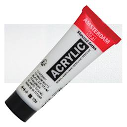 Amsterdam Standard Series Acrylic - Titanium White, 20 ml Tube and swatch