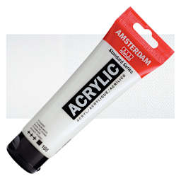Amsterdam Standard Series Acrylic Paint - Titanium White, 120 ml tube and swatch