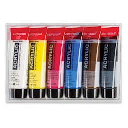 Amsterdam Standard Series Acrylics - Set of 6, Primary Colors, 20 ml, Tubes (Out of packaging)